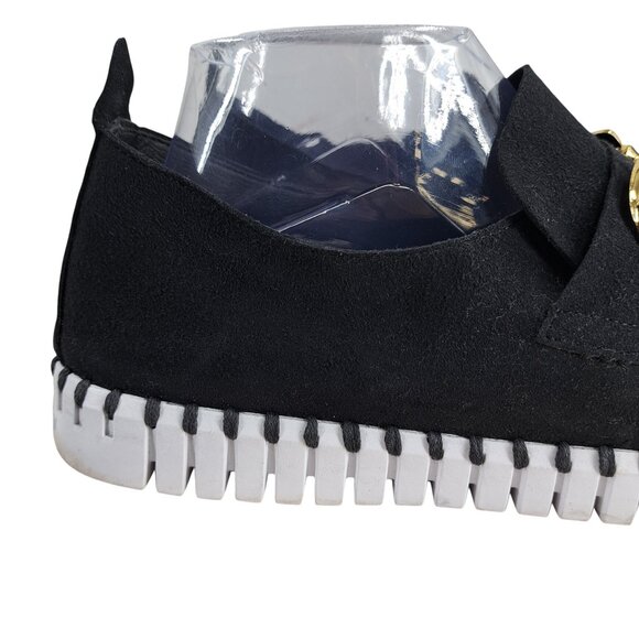 Ilse Jacobsen Tulip Slip On Black Gold Horse Bit Loafer Shoes Size 41 US10.5-11 - Picture 12 of 13